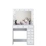Hanah Home Mesa de Maquillaje Blanca con 11 Bombillas